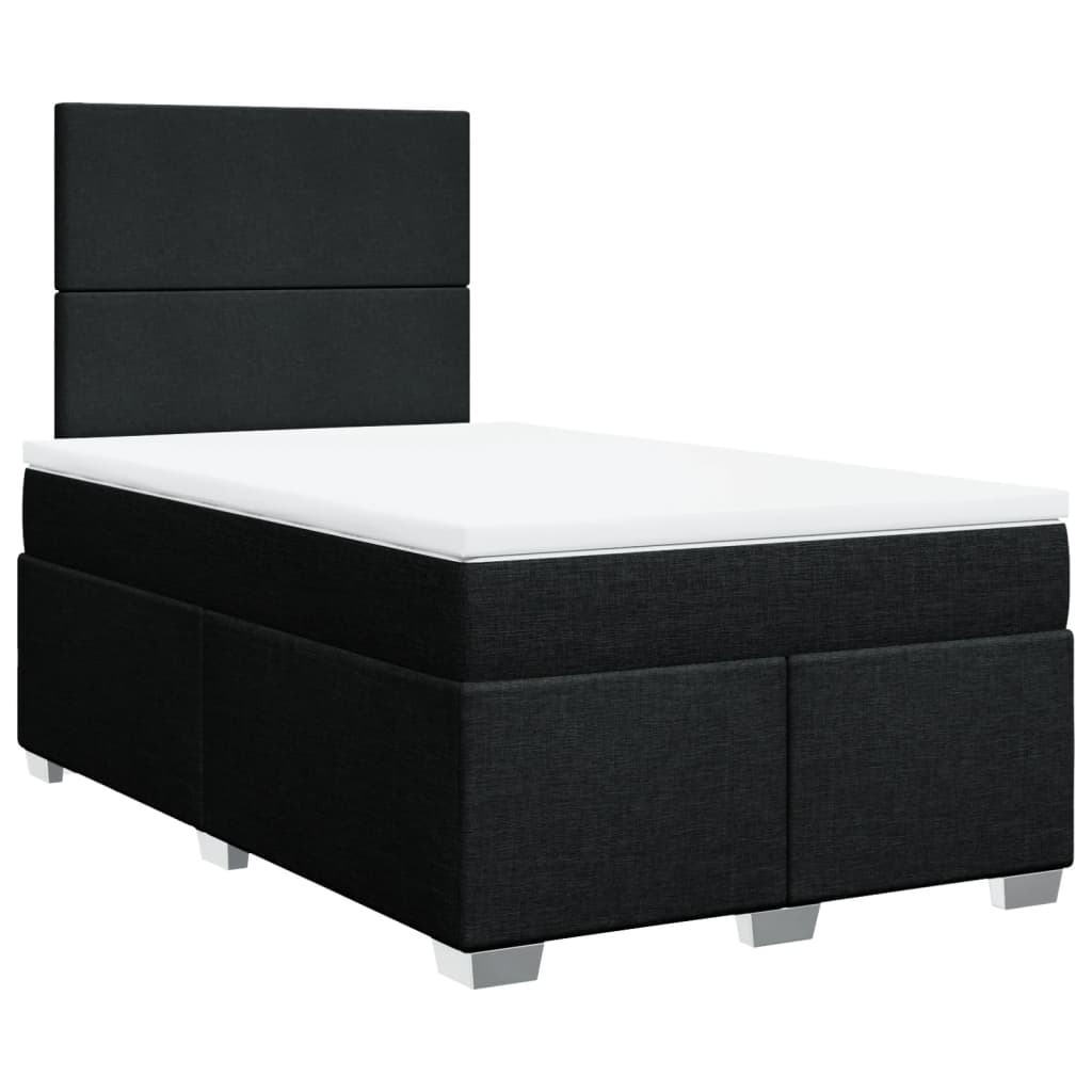 Κρεβάτι Boxspring με Στρώμα Μαύρο 120x200 εκ. Υφασμάτινο - Pakobazaar