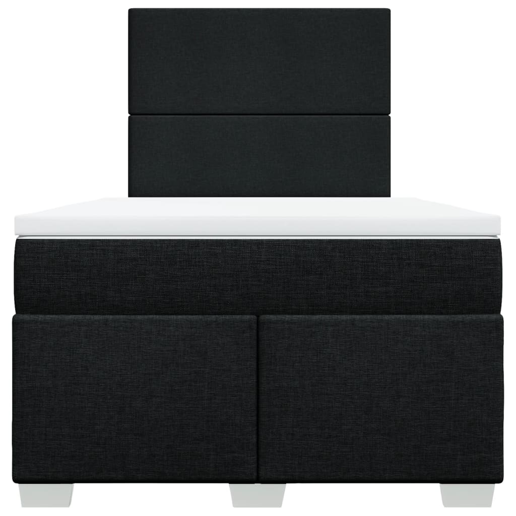 Κρεβάτι Boxspring με Στρώμα Μαύρο 120x200 εκ. Υφασμάτινο - Pakobazaar