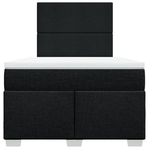 Κρεβάτι Boxspring με Στρώμα Μαύρο 120x200 εκ. Υφασμάτινο - Pakobazaar