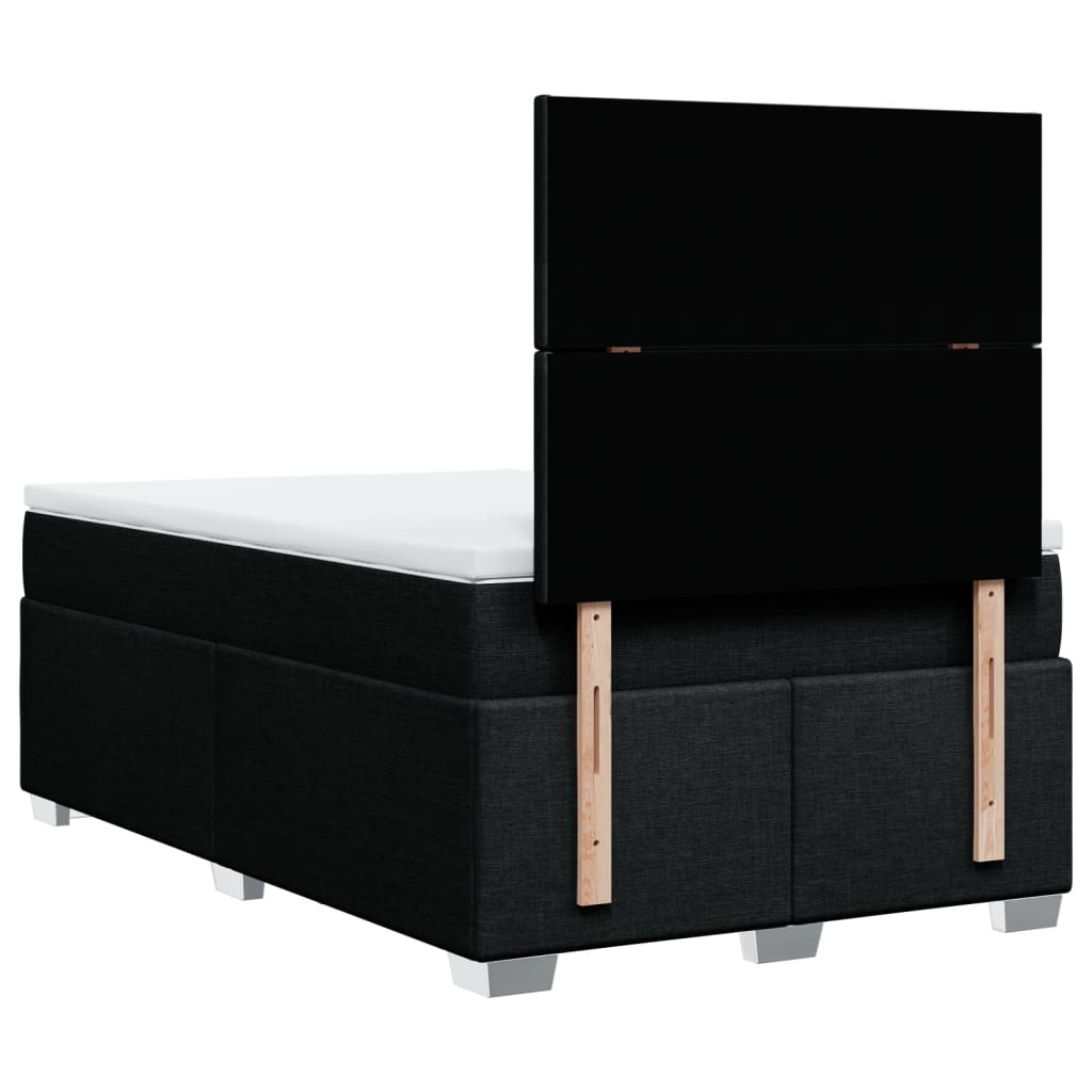 Κρεβάτι Boxspring με Στρώμα Μαύρο 120x200 εκ. Υφασμάτινο - Pakobazaar