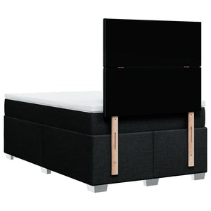 Κρεβάτι Boxspring με Στρώμα Μαύρο 120x200 εκ. Υφασμάτινο - Pakobazaar