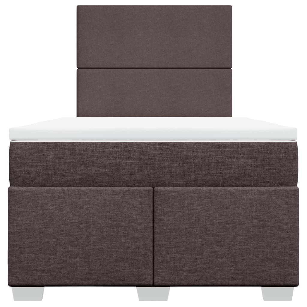 Κρεβάτι Boxspring με Στρώμα Σκούρο Καφέ 120x200 εκ. Υφασμάτινο