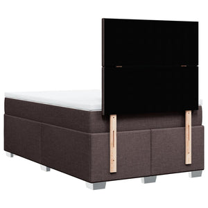 Κρεβάτι Boxspring με Στρώμα Σκούρο Καφέ 120x200 εκ. Υφασμάτινο
