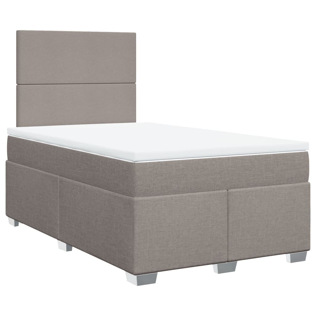 Κρεβάτι Boxspring με Στρώμα Taupe 120x200 εκ. Υφασμάτινο