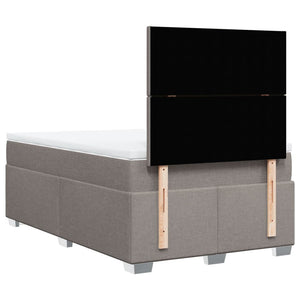 Κρεβάτι Boxspring με Στρώμα Taupe 120x200 εκ. Υφασμάτινο
