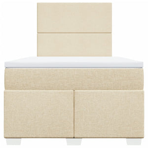 Κρεβάτι Boxspring με Στρώμα Κρεμ 120x200 εκ. Υφασμάτινο