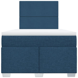 Κρεβάτι Boxspring με Στρώμα Μπλε 120x200 εκ. Υφασμάτινο