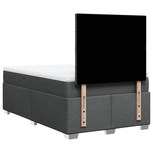 Κρεβάτι Boxspring με Στρώμα Σκούρο Γκρι 120x200 εκ. Υφασμάτινο - Pakobazaar