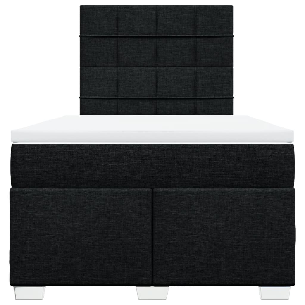 Κρεβάτι Boxspring με Στρώμα Μαύρο 120x200 εκ. Υφασμάτινο - Pakobazaar