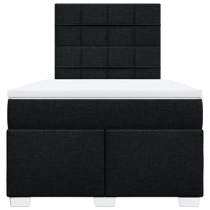 Κρεβάτι Boxspring με Στρώμα Μαύρο 120x200 εκ. Υφασμάτινο - Pakobazaar