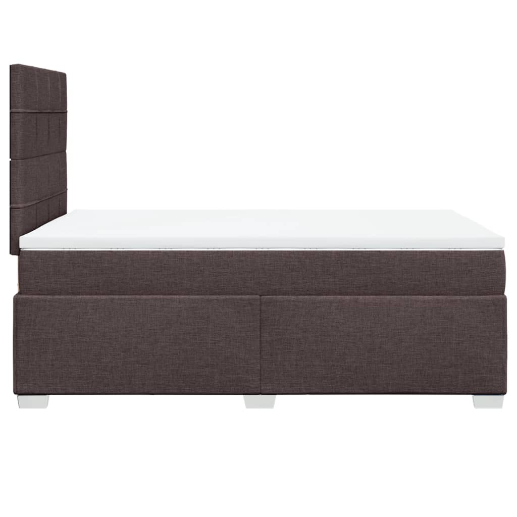 Κρεβάτι Boxspring με Στρώμα Σκούρο Καφέ 120x200 εκ. Υφασμάτινο