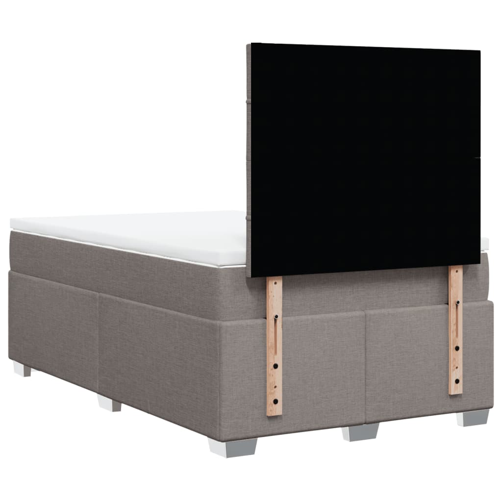 Κρεβάτι Boxspring με Στρώμα Taupe 120x200 εκ. Υφασμάτινο