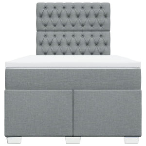 Κρεβάτι Boxspring με Στρώμα Ανοιχτό Γκρι 120x200 εκ. Υφασμάτινο - Pakobazaar