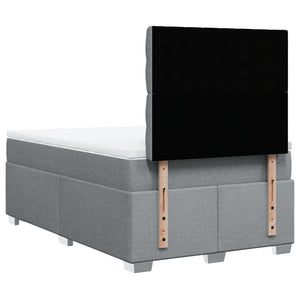 Κρεβάτι Boxspring με Στρώμα Ανοιχτό Γκρι 120x200 εκ. Υφασμάτινο - Pakobazaar