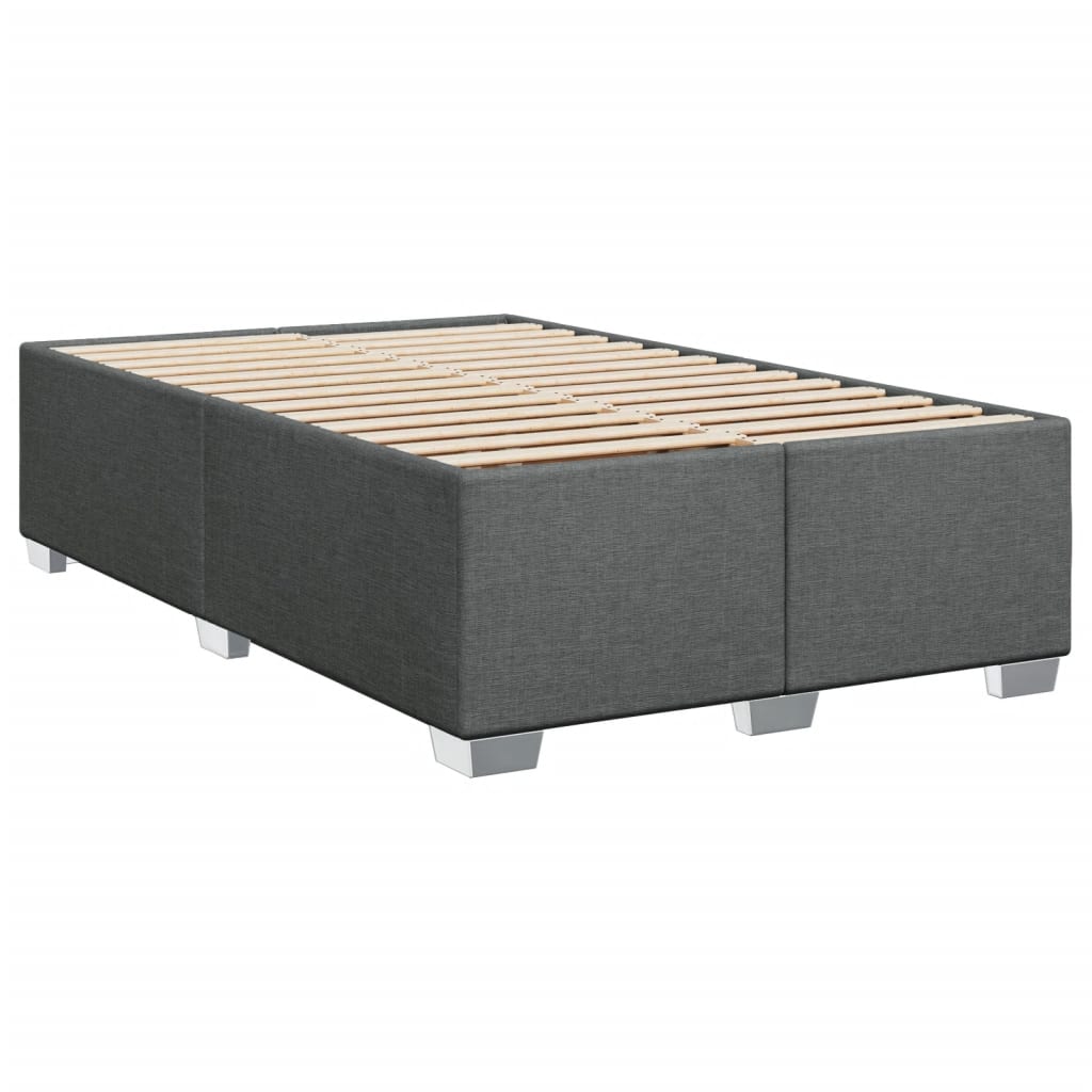 Κρεβάτι Boxspring με Στρώμα Σκούρο Γκρι 120x200 εκ. Υφασμάτινο - Pakobazaar