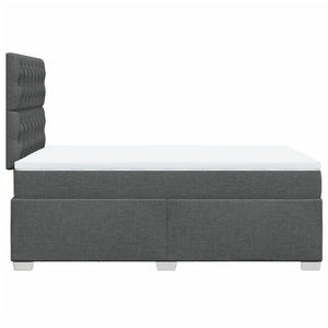 Κρεβάτι Boxspring με Στρώμα Σκούρο Γκρι 120x200 εκ. Υφασμάτινο - Pakobazaar