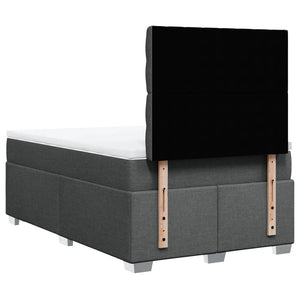 Κρεβάτι Boxspring με Στρώμα Σκούρο Γκρι 120x200 εκ. Υφασμάτινο - Pakobazaar