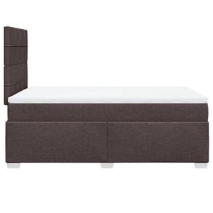 Κρεβάτι Boxspring με Στρώμα Σκούρο Καφέ 120x200 εκ. Υφασμάτινο