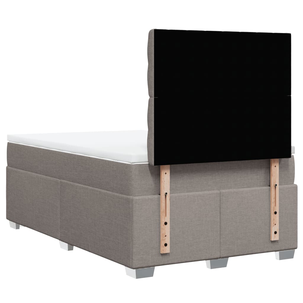 Κρεβάτι Boxspring με Στρώμα Taupe 120x200 εκ. Υφασμάτινο
