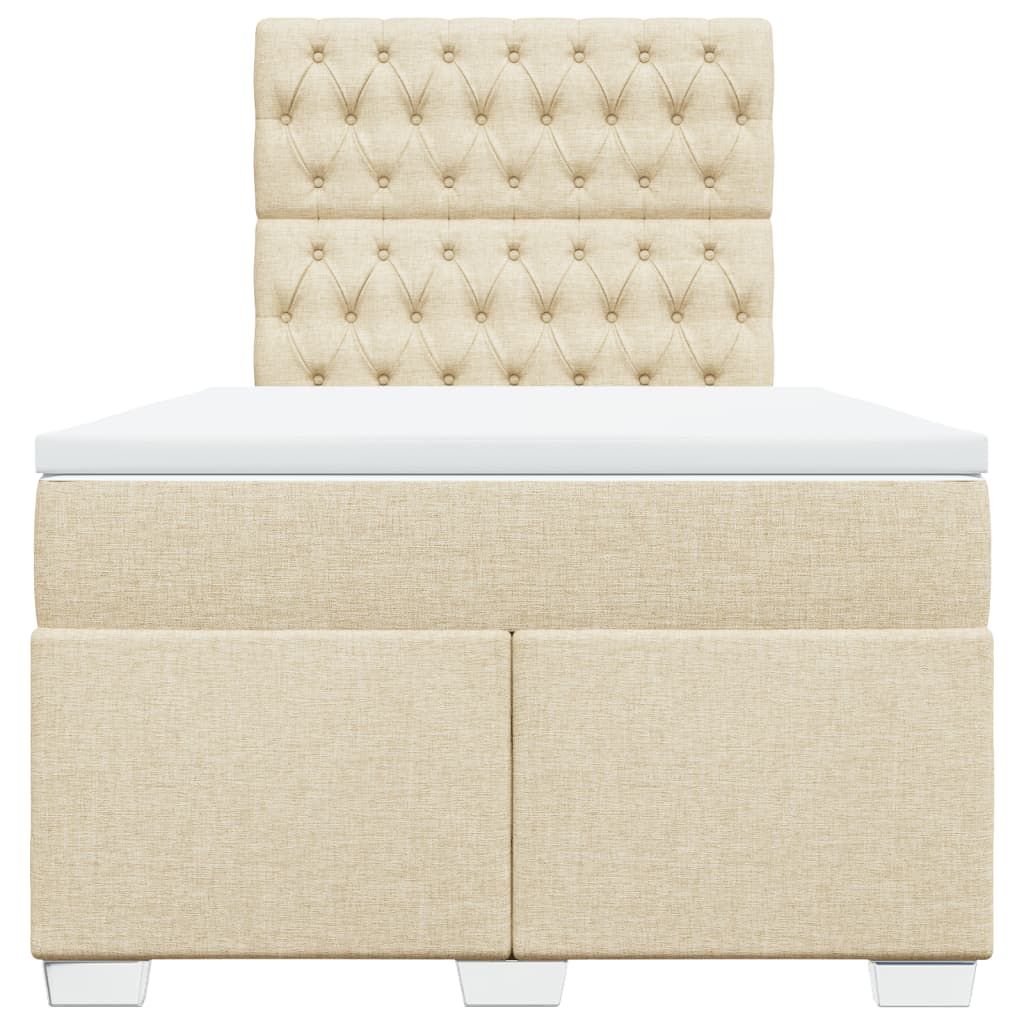 Κρεβάτι Boxspring με Στρώμα Κρεμ 120x200 εκ. Υφασμάτινο