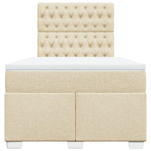 Κρεβάτι Boxspring με Στρώμα Κρεμ 120x200 εκ. Υφασμάτινο