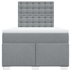 Κρεβάτι Boxspring με Στρώμα Ανοιχτό Γκρι 120x200 εκ. Υφασμάτινο - Pakobazaar