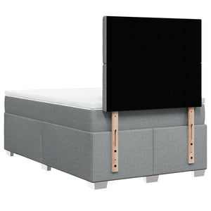 Κρεβάτι Boxspring με Στρώμα Ανοιχτό Γκρι 120x200 εκ. Υφασμάτινο - Pakobazaar