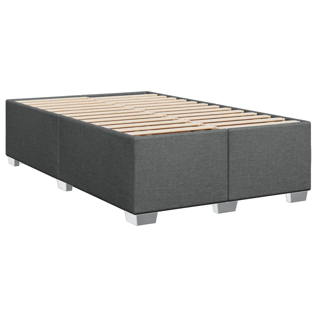 Κρεβάτι Boxspring με Στρώμα Σκούρο Γκρι 120x200 εκ. Υφασμάτινο - Pakobazaar