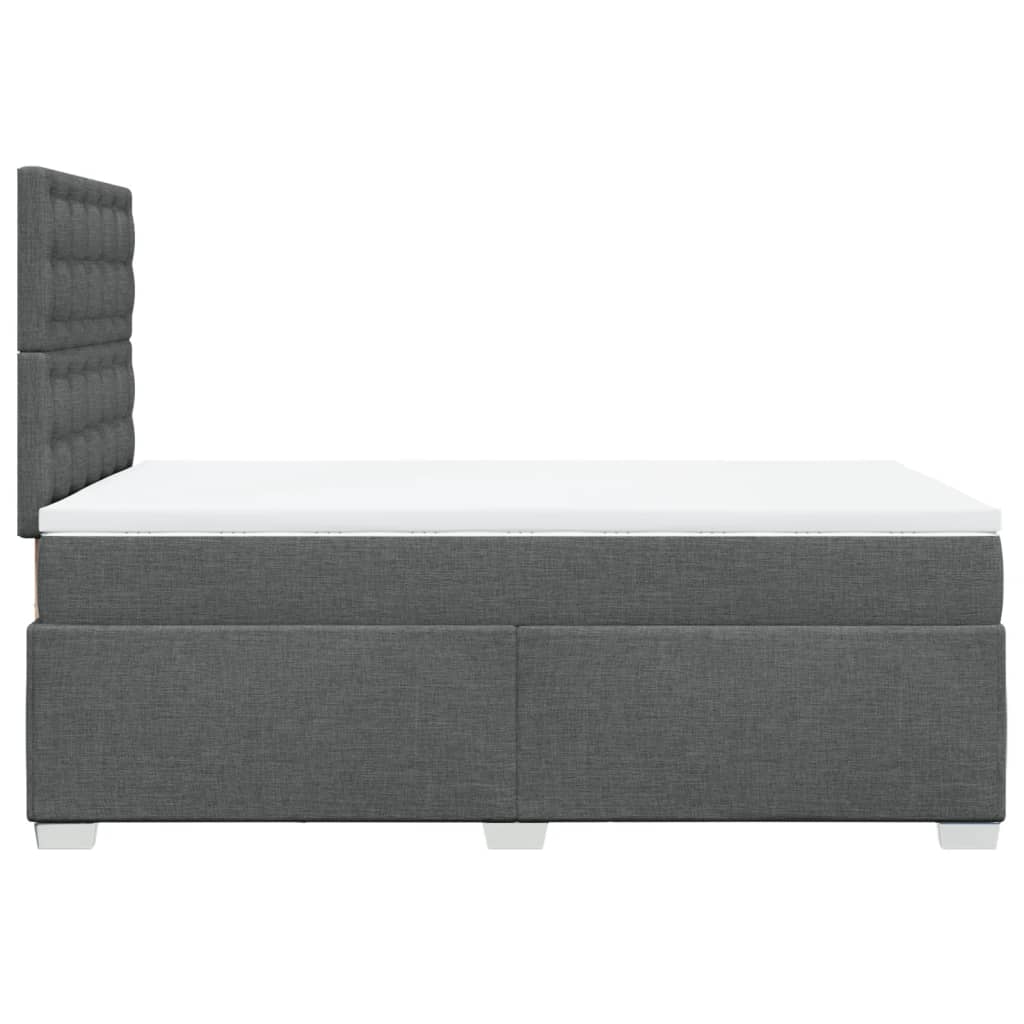 Κρεβάτι Boxspring με Στρώμα Σκούρο Γκρι 120x200 εκ. Υφασμάτινο - Pakobazaar