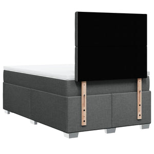 Κρεβάτι Boxspring με Στρώμα Σκούρο Γκρι 120x200 εκ. Υφασμάτινο - Pakobazaar