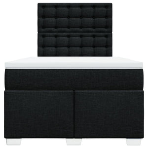 Κρεβάτι Boxspring με Στρώμα Μαύρο 120x200 εκ. Υφασμάτινο - Pakobazaar