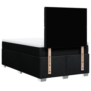 Κρεβάτι Boxspring με Στρώμα Μαύρο 120x200 εκ. Υφασμάτινο - Pakobazaar