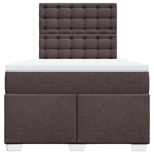 Κρεβάτι Boxspring με Στρώμα Σκούρο Καφέ 120x200 εκ. Υφασμάτινο