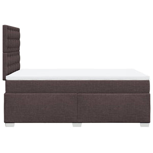 Κρεβάτι Boxspring με Στρώμα Σκούρο Καφέ 120x200 εκ. Υφασμάτινο