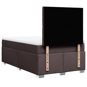 Κρεβάτι Boxspring με Στρώμα Σκούρο Καφέ 120x200 εκ. Υφασμάτινο