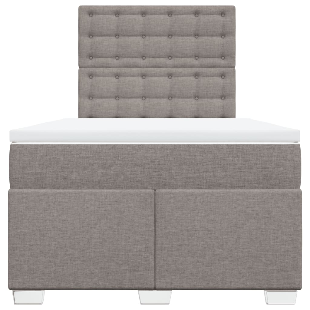 Κρεβάτι Boxspring με Στρώμα Taupe 120x200 εκ. Υφασμάτινο - Pakobazaar