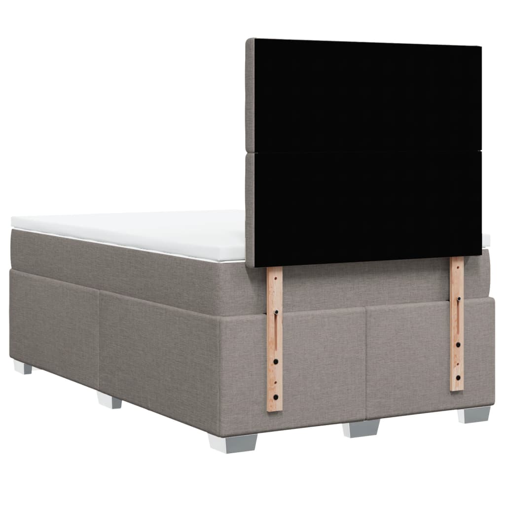 Κρεβάτι Boxspring με Στρώμα Taupe 120x200 εκ. Υφασμάτινο - Pakobazaar