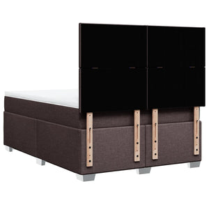 Κρεβάτι Boxspring με Στρώμα Σκούρο Καφέ 140x190 εκ. Υφασμάτινο