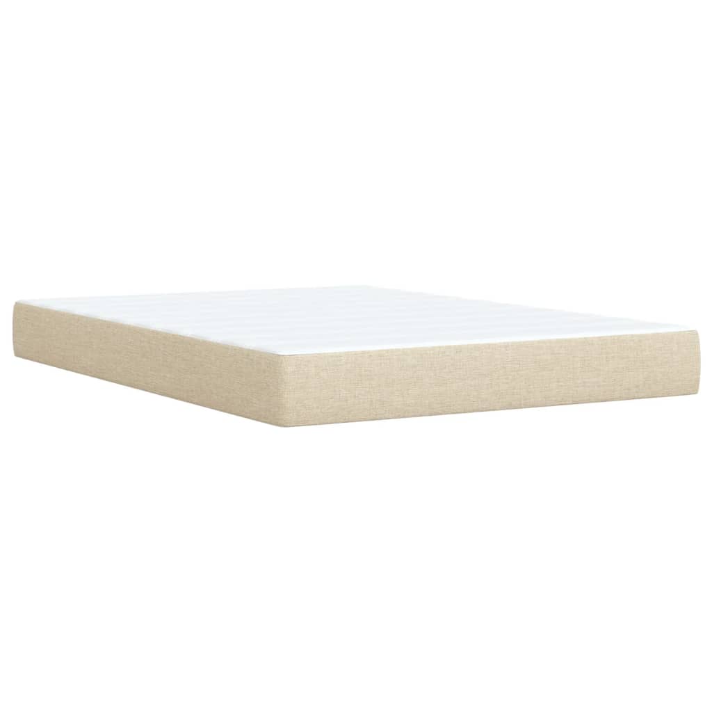 Κρεβάτι Boxspring με Στρώμα Κρεμ 140x190 εκ. Υφασμάτινο - Pakobazaar