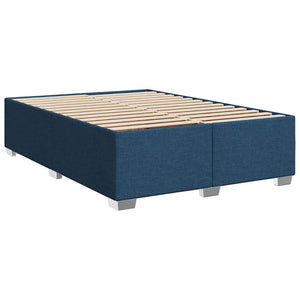 Κρεβάτι Boxspring με Στρώμα Μπλε 140x190 εκ. Υφασμάτινο