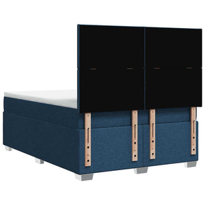 Κρεβάτι Boxspring με Στρώμα Μπλε 140x190 εκ. Υφασμάτινο