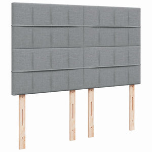 Κρεβάτι Boxspring με Στρώμα Ανοιχτό Γκρι 140x190 εκ. Υφασμάτινο - Pakobazaar