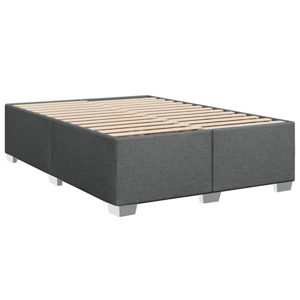 Κρεβάτι Boxspring με Στρώμα Σκούρο Γκρι 140x190 εκ. Υφασμάτινο