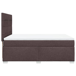 Κρεβάτι Boxspring με Στρώμα Σκούρο Καφέ 140x190 εκ. Υφασμάτινο