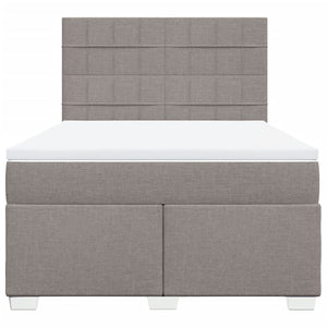 Κρεβάτι Boxspring με Στρώμα Taupe 140x190 εκ. Υφασμάτινο