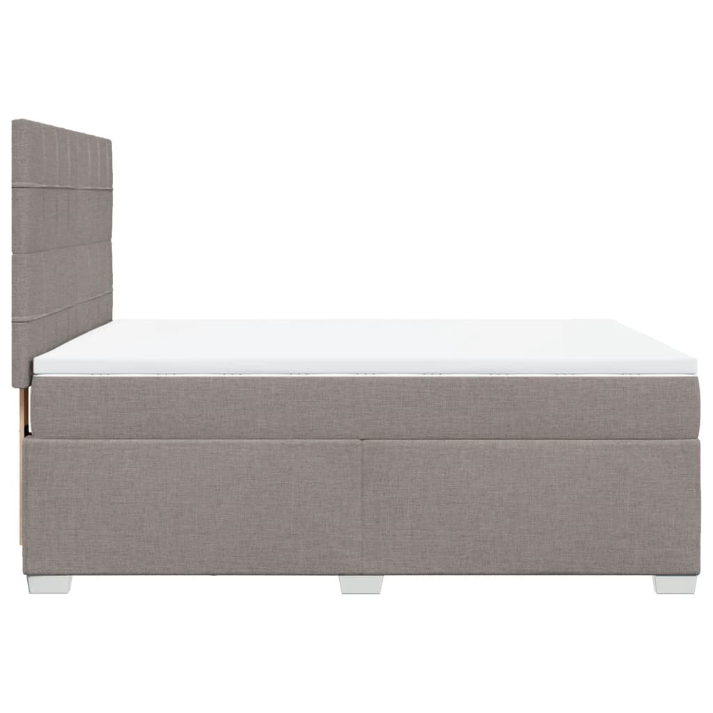 Κρεβάτι Boxspring με Στρώμα Taupe 140x190 εκ. Υφασμάτινο