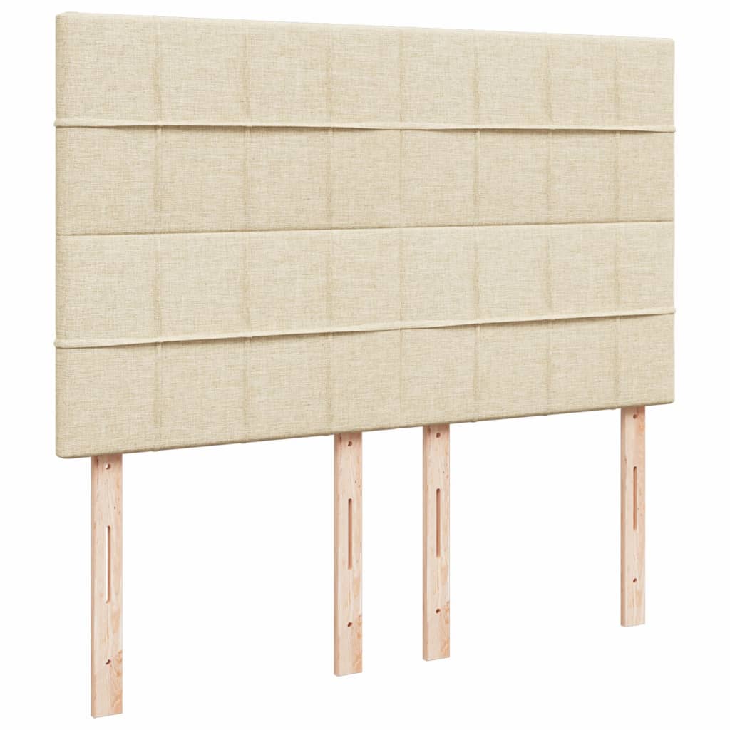 Κρεβάτι Boxspring με Στρώμα Κρεμ 140x190 εκ. Υφασμάτινο - Pakobazaar
