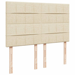 Κρεβάτι Boxspring με Στρώμα Κρεμ 140x190 εκ. Υφασμάτινο - Pakobazaar