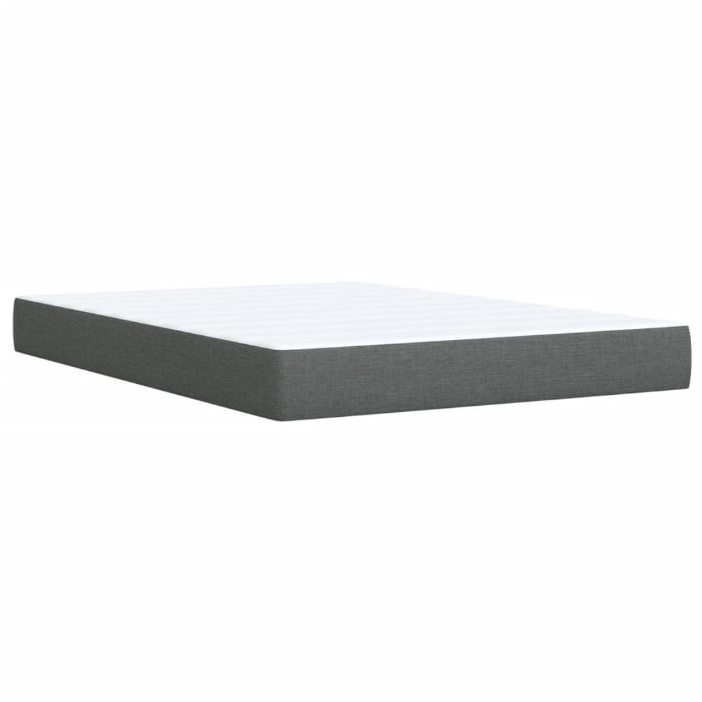 Κρεβάτι Boxspring με Στρώμα Σκούρο Γκρι 140x190 εκ. Υφασμάτινο