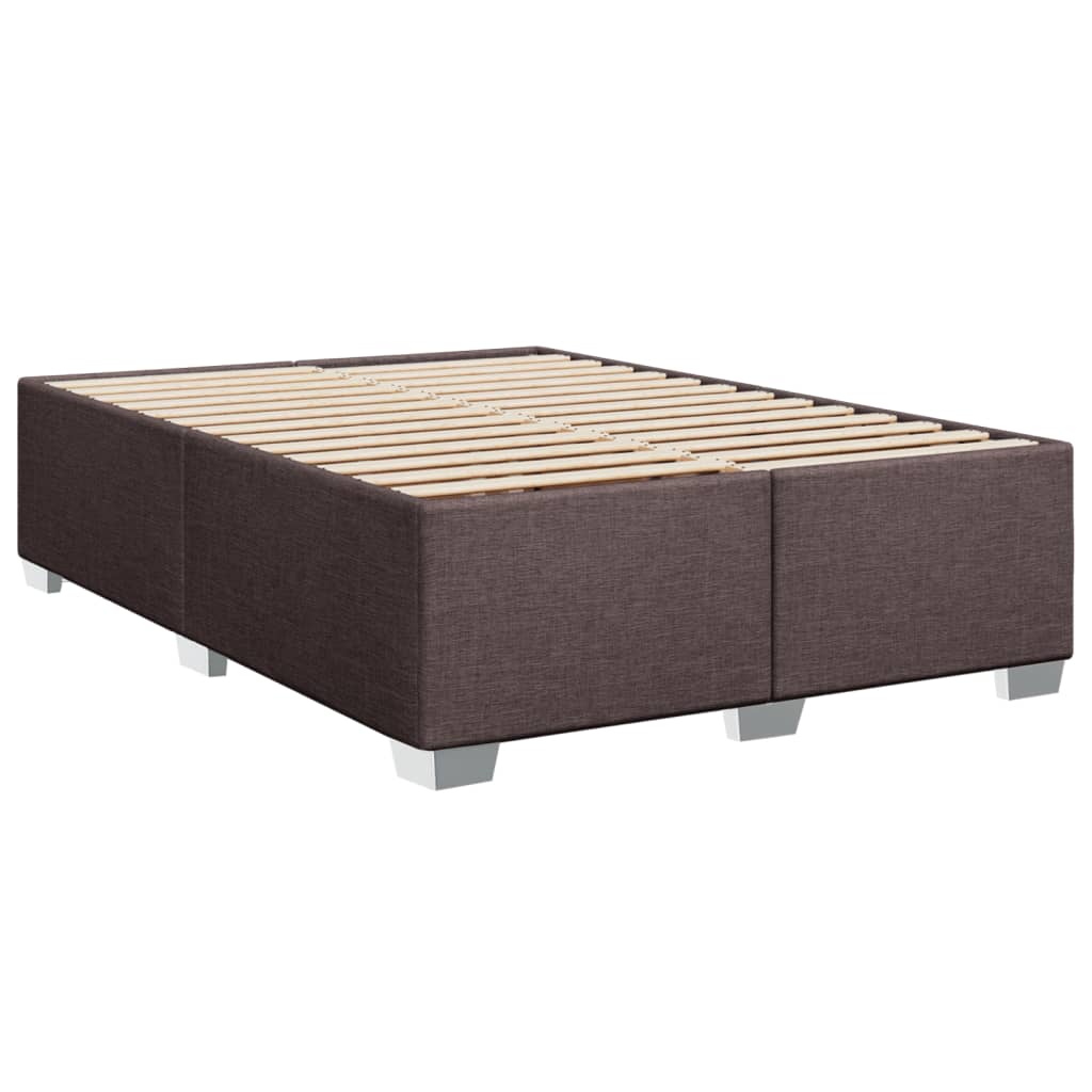 Κρεβάτι Boxspring με Στρώμα Σκούρο Καφέ 140x190 εκ. Υφασμάτινο